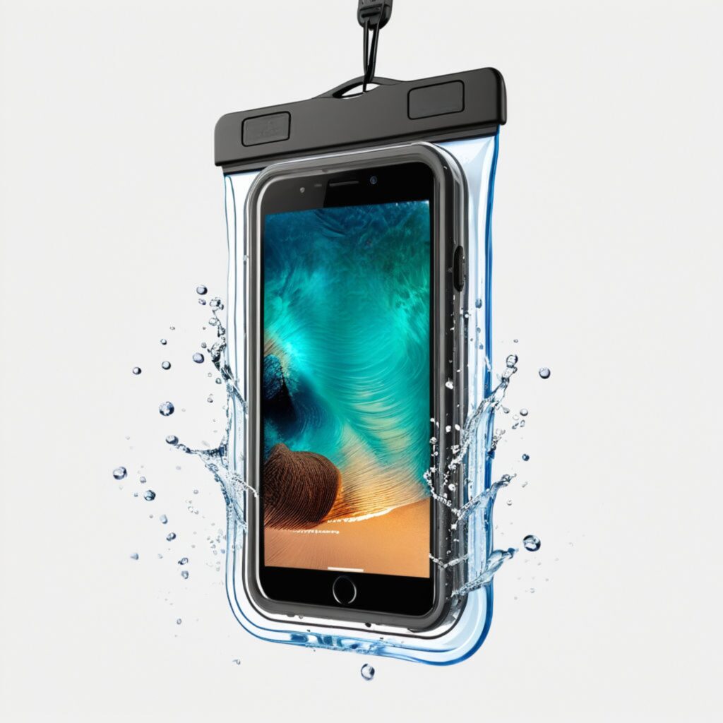 Waterproof phone case white background Waterproof phone case white background
