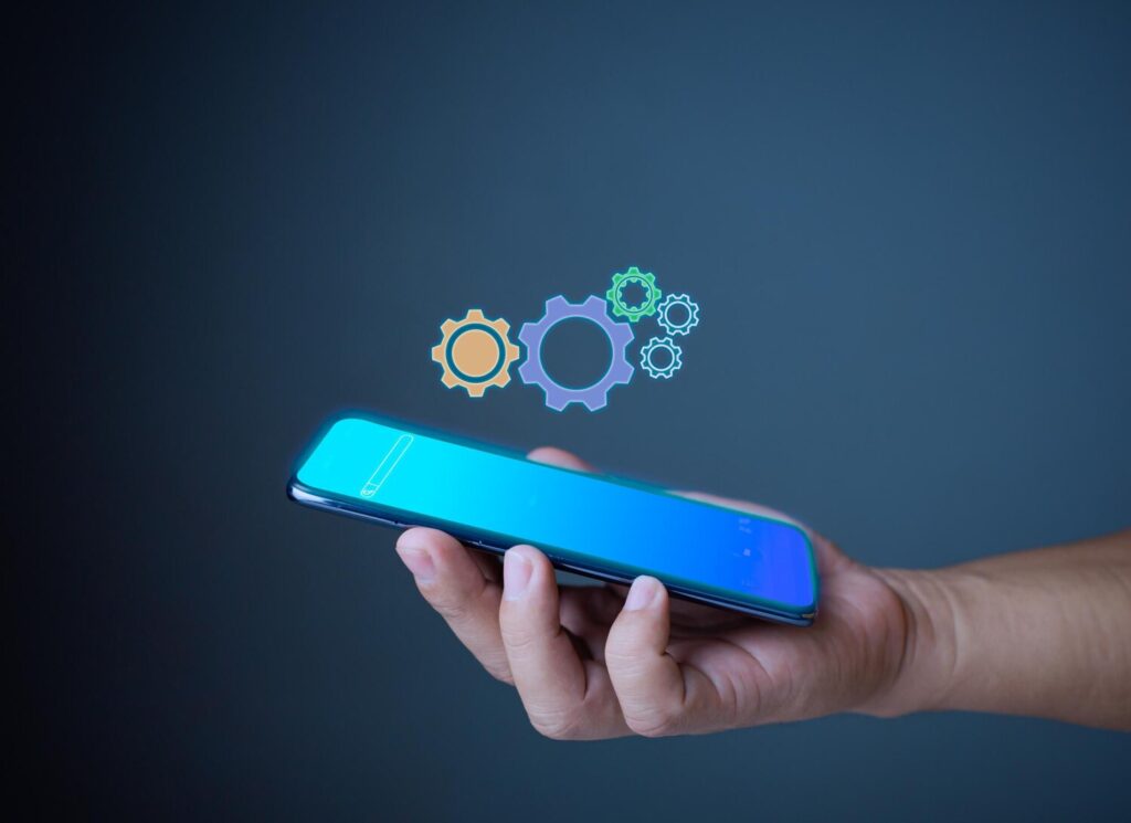 Gear icon phone propose idea assistance technical support concept maintenance 233554 504